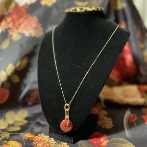 NWT Lucky Brand Long Circle Pendant Necklace